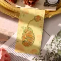 Metal hollow rose bookmark with vintage backing card, elegant floral page clip for reading. - Yellow Rose