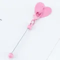 Pendentif suspendu en métal cœur rose DIY bâton décoratif pour accessoire de tasse d'eau - Rose Bonbon