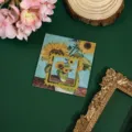 Vintage oil painting style sunflower metal bookmark with backing card, exquisite stationery gift. - Masterpiece Moments - Sunflowers