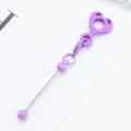 Pendentif paille en silicone violet avec cœur et visage, accessoire pour tasses 8-10mm. - Violet Bonbon