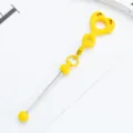 Pendentif de paille en silicone smiley jaune accessoire de tasse perle deco mignonne. - Jaune Bonbon