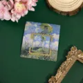 Retro oil painting metal bookmark with matching backing card, elegant literary gift for readers. - Masterpiece Moments - The Girl