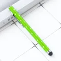 Pennina capacitiva verde con strass per tablet touch screen e telefoni cellulari - Stile con Strass / Verde