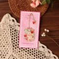 Segnalibro gatto fragola in metallo carina carta rosa cancelleria regalo per ufficio - Imballaggio Semplice / Stile Gatto Vestito Fragola