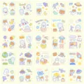 Set di adesivi spaziali cartoni animati carini, simpatici motivi di orsi e conigli per cover. - Esplorazione spaziale / 25 Pezzi per Confezione