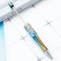 Στυλό χάντρας DIY με μεταλλική μύτη γκλίτερ και μεταλλική ράβδο για δημιουργική χρήση - Μαύρο