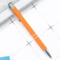 Orange metal ballpoint pen with click design, sleek aluminum barrel and silver clip. - Bullet Tip 1.0 / Spray Painted Orange-Red