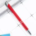 Red metal retractable ballpoint pen with silver trim, custom logo business gift promotional pen. - Bullet Tip 1.0 / Transparent Red