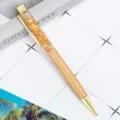 Penna a sfera con olio in foglia d'oro lusso metallo cancelleria regalo ufficio - Oro champagne