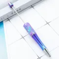 DIY μωβ στυλό με χάντρες και γκλίτερ διαβάθμισης με μεταλλική άκρη δημιουργικό είδος - Φωσφοριζέ μοβ