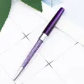 Purple Metal Crystal Ballpoint Pen Elegant Rhinestone Office Stationery Variant - Transparent Purple