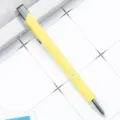 Sleek yellow metal ballpoint pen with smooth push mechanism and silver accents for office use. - Bullet Tip 1.0 / Spray Painted Candy Yellow