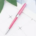 Pink crystal metal ballpoint pen for office school stationery cute writing gift supply - Hot Pink