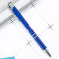 Blue aluminum retractable ballpoint pen, stylish metal office pen for everyday writing. - Bullet Tip 1.0 / Spray Painted Vintage Blue