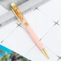 Penna a sfera in oro liquido galleggiante rosa cancelleria in metallo ufficio scuola - Rosa