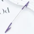 Purple metal alligator clip memo holder, dual head card clip for DIY desk memo display. - Deep purple