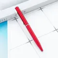 Red short portable ballpoint pen twist mechanism office school mini writing pen compact design - Burgundy