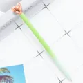 Penna a sfera in metallo verde con cuore oro rosa, cancelleria simpatica da regalo. - Verde Sfumato
