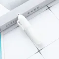 Mini plastic ballpoint pen portable pocket pen with keychain hole for office and school. - White
