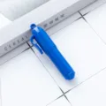 Mini stylo bille en plastique bleu avec anneau stylo de poche portable pour ecole et bureau - Bleu foncé