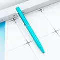 Short 10cm twist ballpoint pen, portable office student pocket pen in bright turquoise. - Sky Blue
