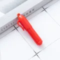 Mini stylo a bille rouge en plastique portable avec anneau pour ecole bureau et cadeau. - Rouge