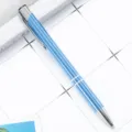 Light blue aluminum retractable ballpoint pen with metallic silver accents for office. - Bullet Tip 1.0 / Light Blue