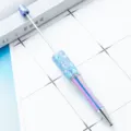 Στυλό με χάντρες DIY, παραλλαγή πλαστικού με γκλίτερ διαβάθμιση για δημιουργική γραφή. - Μοβ Ζαχαρωτό