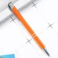 Orange metal retractable ballpoint pen with silver trim, sleek aluminum barrel for office use. - Bullet Tip 1.0 / Transparent Orange