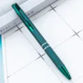 Dunkelgrüner Aluminium-Kugelschreiber mit Doppelringen, glatter Büro-Werbegeschenkstift. - Dunkelgrün