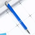 Creative metal ballpoint pen with aluminum anodized body, click action, perfect for office. - Bullet Tip 1.0 / Transparent Dark Blue