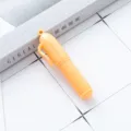 Mini stylo bille en plastique jaune avec anneau suspendutoire, stylo de poche portable. - Orange