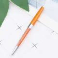 Orange crystal metal ballpoint pen with sparkling rhinestones, elegant office and school pen - Orange