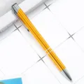 Metallic retractable ballpoint pen with golden aluminum barrel and silver clip for office use. - Bullet Tip 1.0 / Transparent Golden Yellow