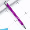 Purple metal retractable ballpoint pen with aluminum barrel and silver trim for office business. - Bullet Tip 1.0 / Transparent Dark Purple