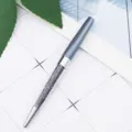 Crystal metal ballpoint pen with sparkling stones for office and school stationery use. - Gray