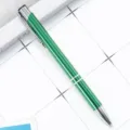 Green metal ballpoint pen with sleek aluminum barrel and silver accents for office. - Bullet Tip 1.0 / Transparent Dark Green