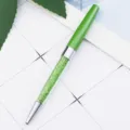 Green crystal metal ballpoint pen, elegant student stationery and office writing supply variant. - Green