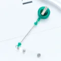 Groene intrekbare badgehouder met kralen, transparante ID-kaartclip voor kantoor en werk. - Draaibare Clip Stijl / Transparant Groen