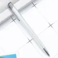 Silver metal click ballpoint pen with aluminum barrel for daily office and school use. - Bullet Tip 1.0 / Painted Silver