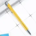 Gold metal ballpoint pen with sleek aluminum barrel and silver accents for office and business. - Bullet Tip 1.0 / Translucent Bright Yellow