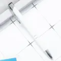 Metal ballpoint pen with click design, white aluminum body and silver accents for office. - Bullet Tip 1.0 / White