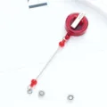 Oprolbare badgehouder met metalen clip rode transparante ID kaarthouder sleutelhanger handig - Draaibare Clip Stijl / Transparant Wijnrood