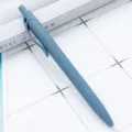 Penne a sfera retrattili blu macaron, finitura gommata liscia, ideali come regalo promozionale ufficio. - Blu inchiostro