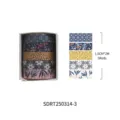 Set 5 Rotoli Nastro Adesivo Washi Botanico Floreale Geometrico Decorativo DIY Scrap - Stile Messaggio (SDRT250314-3) / 5 Rotoli