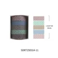 Set di 5 nastri washi decorativi con motivi floreali, perfetti per diari fai da te e hobby. - Stile Messaggio (SDRT250314-11) / 5 Rotoli