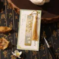 Chinesischer Metall Hohl Lesezeichen mit goldener Quaste eleganter Seitenmarkierung Geschenk. - Zeit Schätzen / Einfache Verpackung