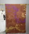 Modal printed scarf with boho watercolor marble design, lightweight fabric for women. - Style 1