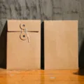 Busta in carta kraft, sacchetto di archiviazione documenti verticale vintage con cordino. - 5 Pezzi / Colore Kraft Giallo