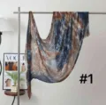 Long modal tie-dye pleated scarf shawl for women sun protection fashion daily accessory. - Pattern #1